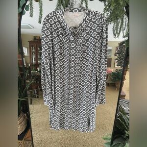 Tory Burch Black and White Casual Button Down Shirt